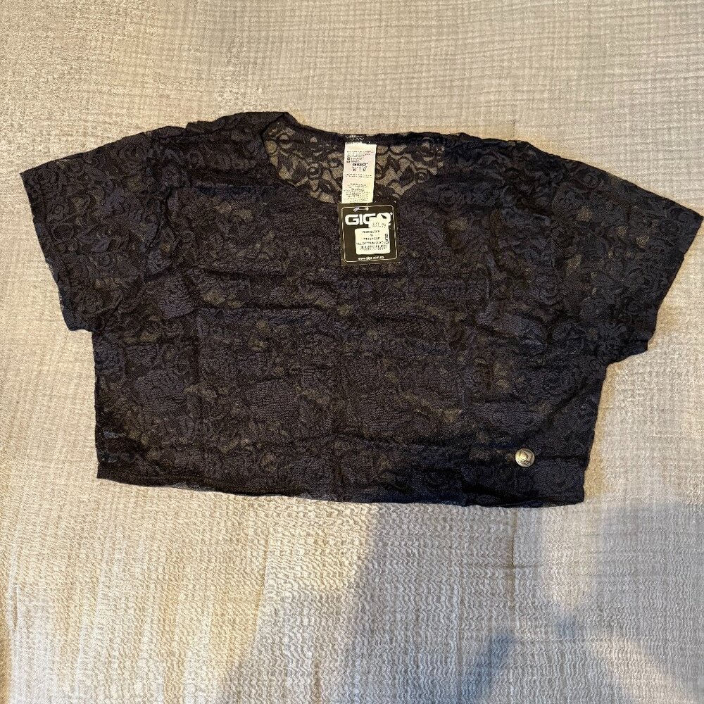 Black lace crop top - New with tags